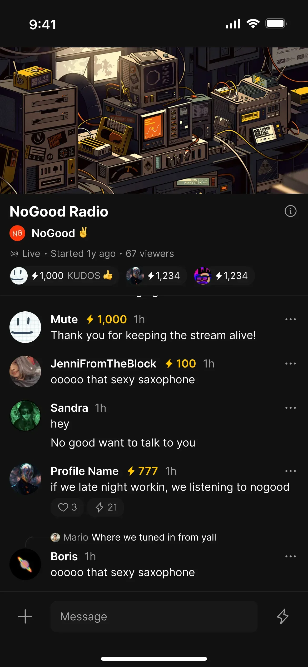 A livestream with its chat